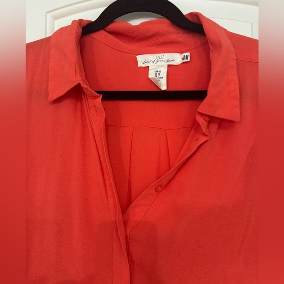 H&M Loose fitting bright coral dress Size 16 - Picture 3 of 6